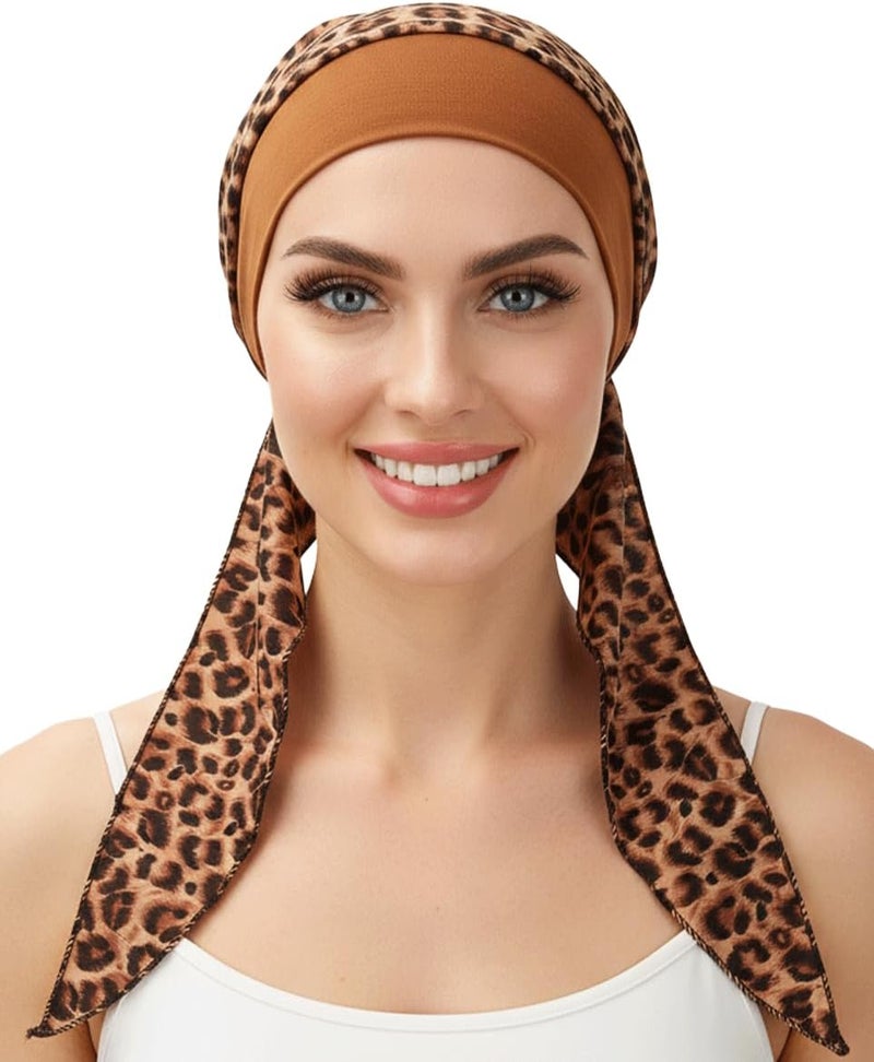 FADACHY Chemo Headwear for Women,Chemo Caps Lightweight for Summer with Head Scarf,Silky Soft Hair Turbans Fashion - Image 1